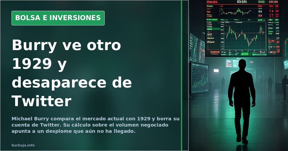 Michael Burry vergleicht Markt mit 1929 und löscht Twitter-Konto