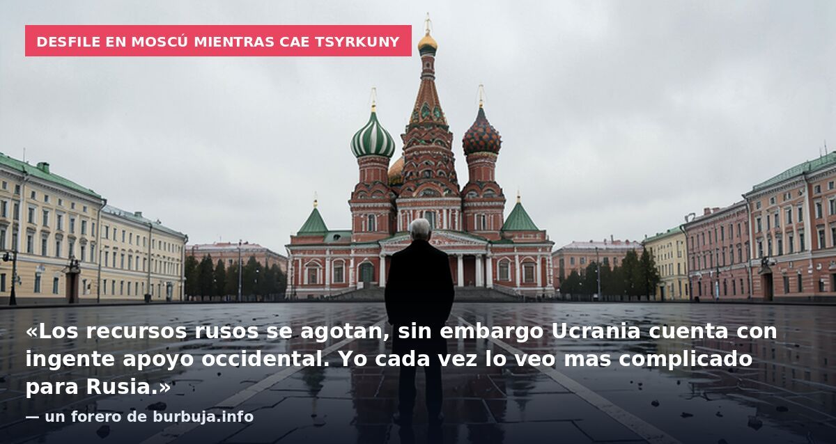 Desfile en Moscú mientras cae Tsyrkuny: «Los recursos rusos se agotan, sin embargo Ucrania cuenta con ingente apoyo occidental. Yo cada vez lo veo mas complicado para Rusia.» — un forero de burbuja.info