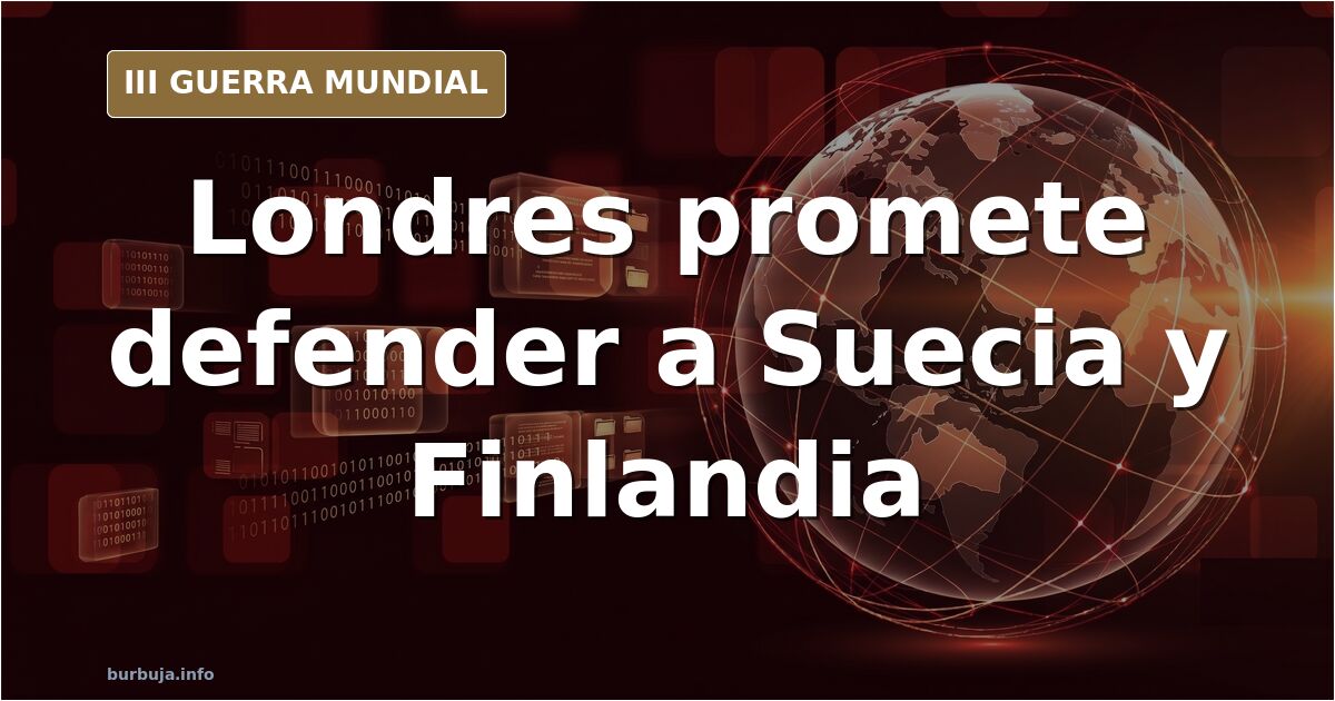 Silueta de un avión oficial sobre un mapa del Báltico con Suecia y Finlandia marcadas y una columna de humo difusa al fondo