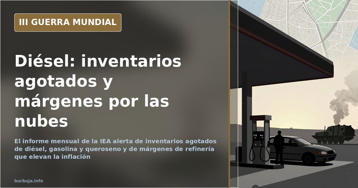 La IEA avisa de escasez de diésel, gasolina y queroseno