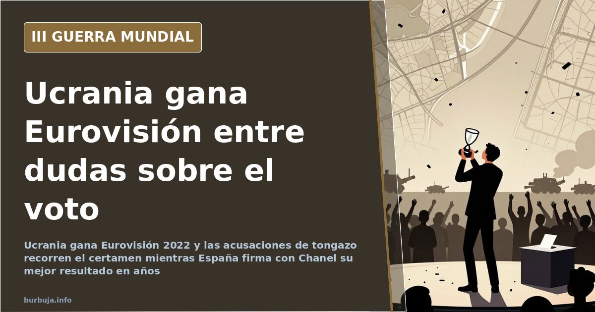 Escenario de Eurovisión 2022 con banderas de Ucrania y el público en pie durante la actuación ganadora
