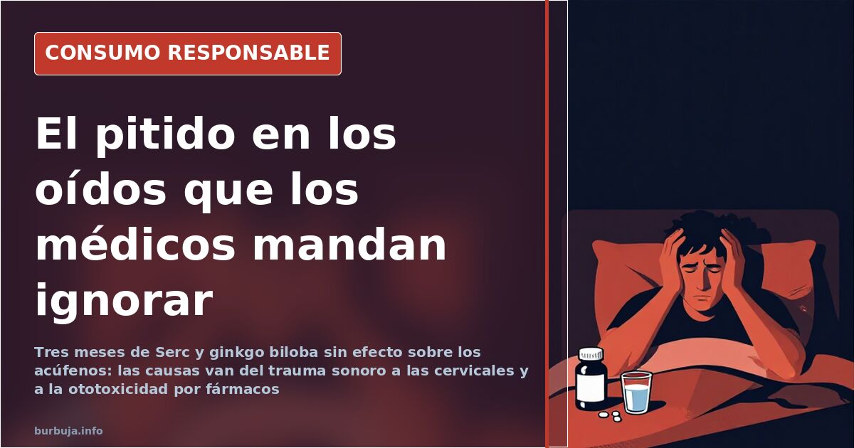 Tinnitus: tres meses de Serc y ginkgo sin efecto sobre el pitido