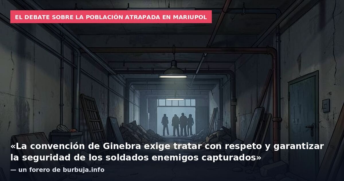 El debate sobre la población atrapada en Mariupol: «La convención de Ginebra exige tratar con respeto y garantizar la seguridad de los soldados enemigos capturados» — un forero de burbuja.info