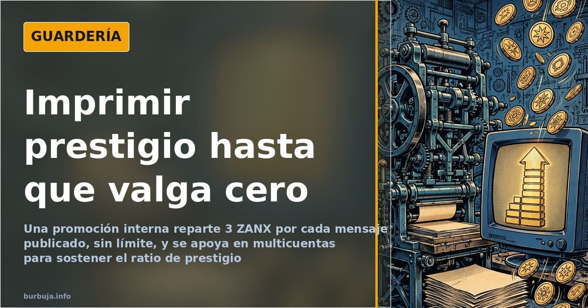 Three ZANX per post: how multi-accounts inflate prestige
