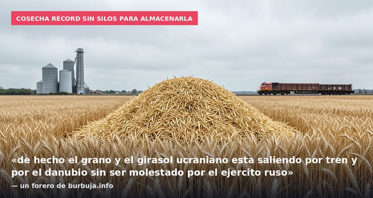 Cosecha récord sin silos para almacenarla: «de hecho el grano y el girasol ucraniano esta saliendo por tren y por el danubio sin ser molestado por el ejercito ruso» — un forero de burbuja.info
