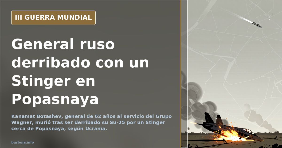 General ruso de 62 años derribado en un Su-25 en Popasnaya