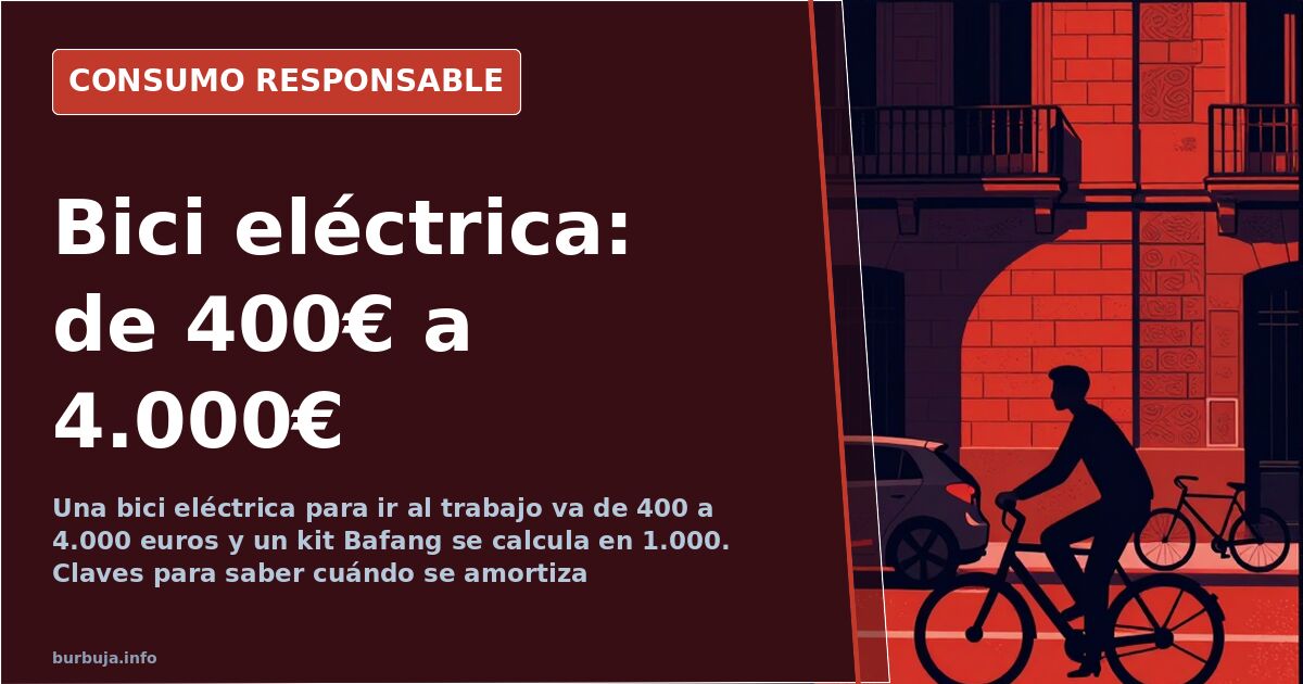 Bicicleta eléctrica aparcada en la calle, imagen sobre el precio y la amortización de una bici eléctrica para ir al trabajo