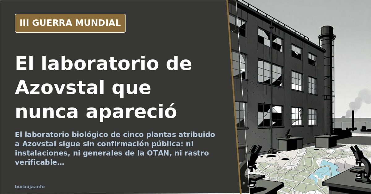 Silueta de la planta siderúrgica de Azovstal con columnas de humo al fondo y un mapa militar desplegado sobre una mesa