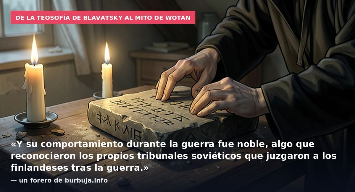 De la teosofía de Blavatsky al mito de Wotan: «Y su comportamiento durante la guerra fue noble, algo que reconocieron los propios tribunales soviéticos que juzgaron a los finlandeses tras la guerra.» — un forero de burbuja.info