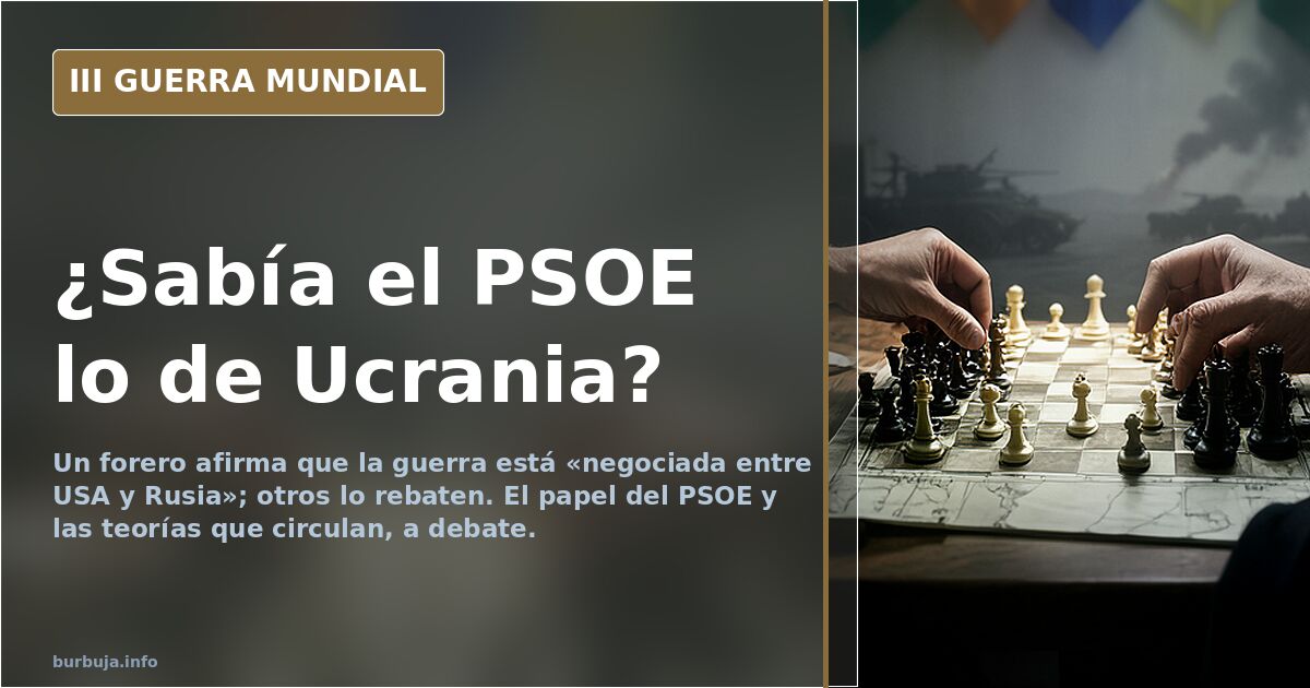 Debate en foro: ¿está pactada la guerra de Ucrania?