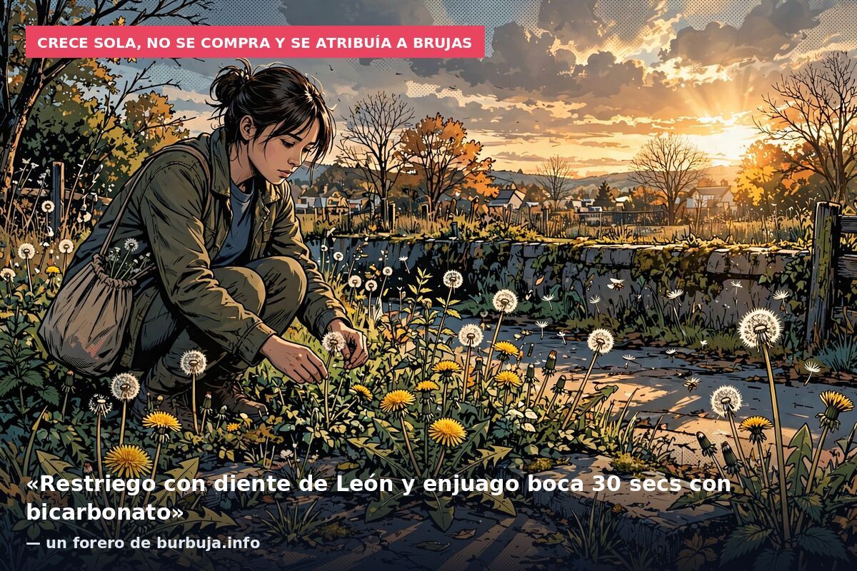 Crece sola, no se compra y se atribuía a brujas: «Restriego con diente de León y enjuago boca 30 secs con bicarbonato» — un forero de burbuja.info