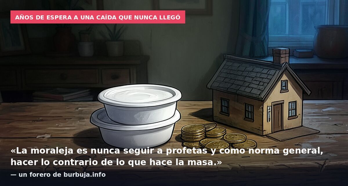 Años de espera a una caída que nunca llegó: «La moraleja es nunca seguir a profetas y como norma general, hacer lo contrario de lo que hace la masa.» — un forero de burbuja.info