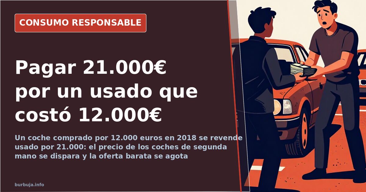 Vehículos de segunda mano alineados en un compraventa con el precio anotado en el parabrisas