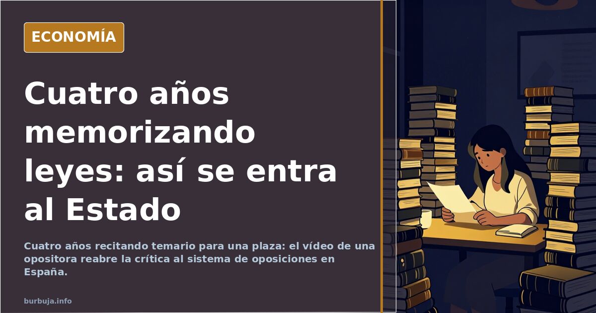 Mujer joven recitando de memoria un temario de oposiciones