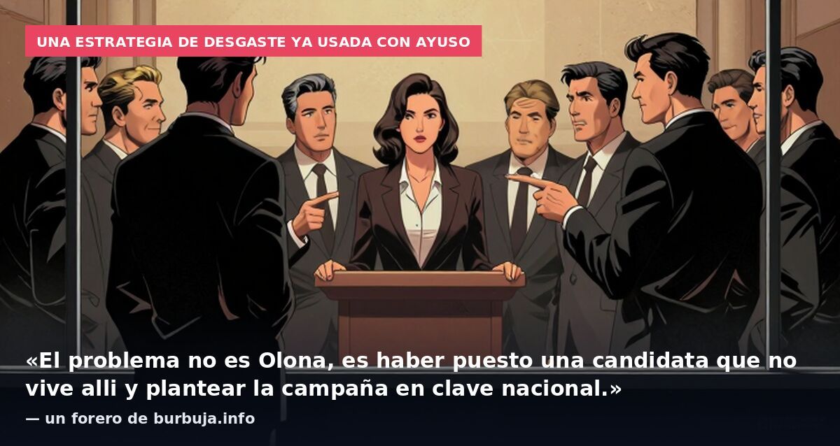 Una estrategia de desgaste ya usada con Ayuso: «El problema no es Olona, es haber puesto una candidata que no vive alli y plantear la campaña en clave nacional.» — un forero de burbuja.info