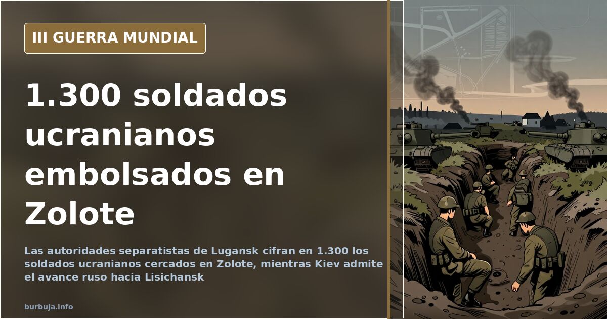 Mapa del cerco de Zolote y Hirske al sur de Lisichansk con distancias al frente y flechas del avance ruso en el Donbass