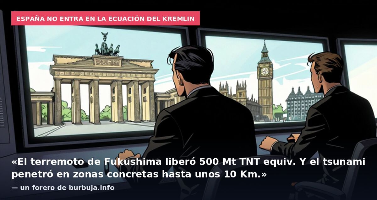 España no entra en la ecuación del Kremlin: «El terremoto de Fukushima liberó 500 Mt TNT equiv. Y el tsunami penetró en zonas concretas hasta unos 10 Km.» — un forero de burbuja.info