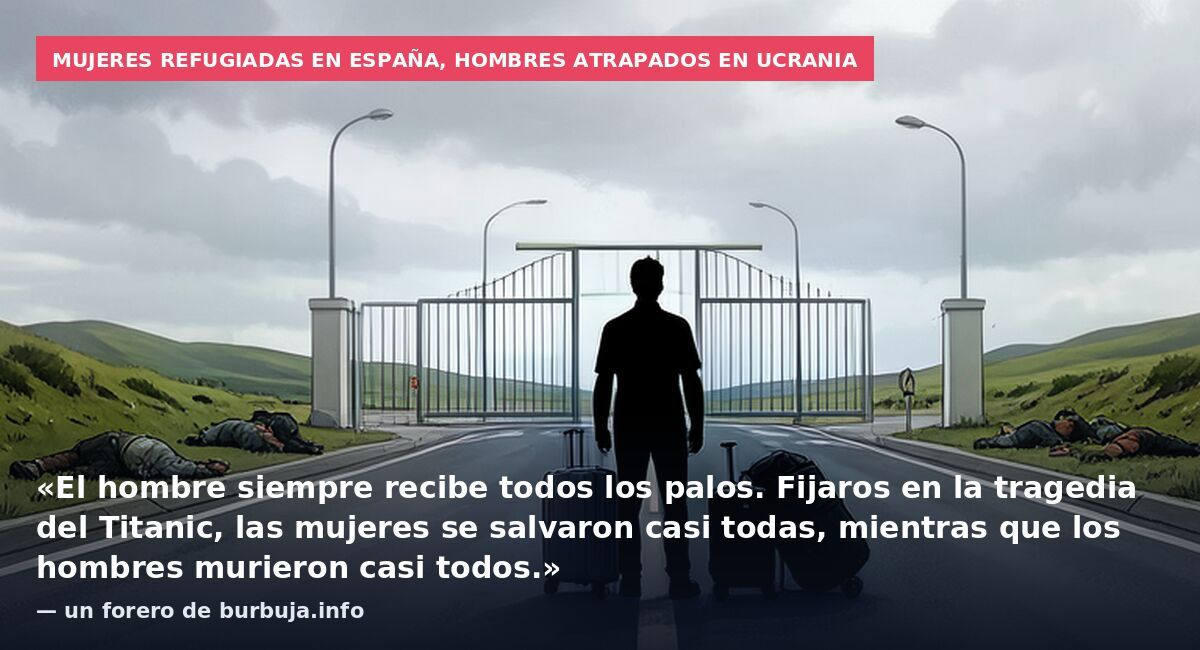 Mujeres refugiadas en España, hombres atrapados en Ucrania: «El hombre siempre recibe todos los palos. Fijaros en la tragedia del Titanic, las mujeres se salvaron casi todas, mientras que los hombres murieron casi todos.» — un forero de burbuja.info