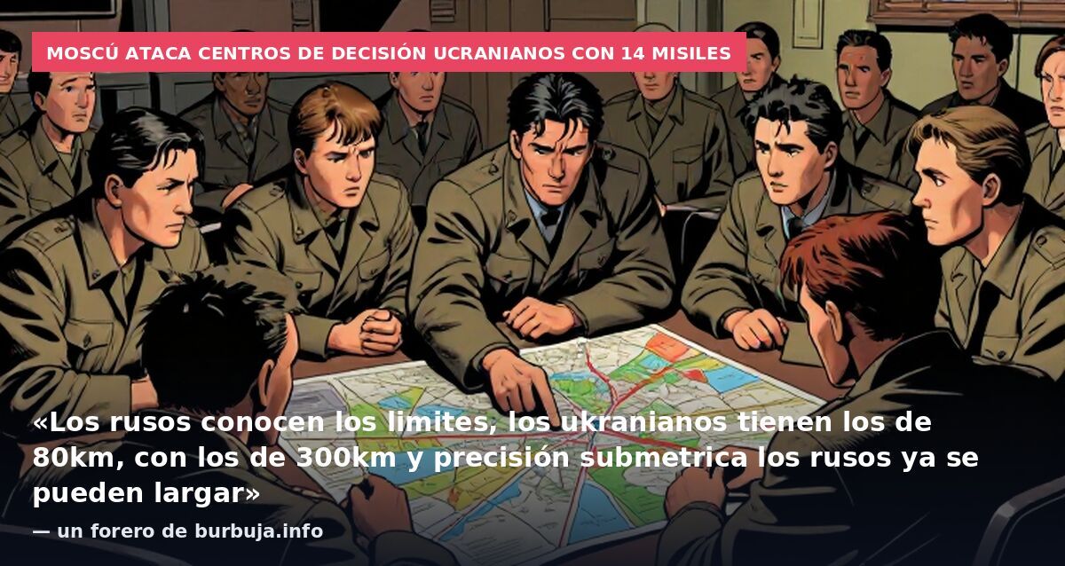 Moscú ataca centros de decisión ucranianos con 14 misiles: «Los rusos conocen los limites, los ukranianos tienen los de 80km, con los de 300km y precisión submetrica los rusos ya se pueden largar» — un forero de burbuja.info