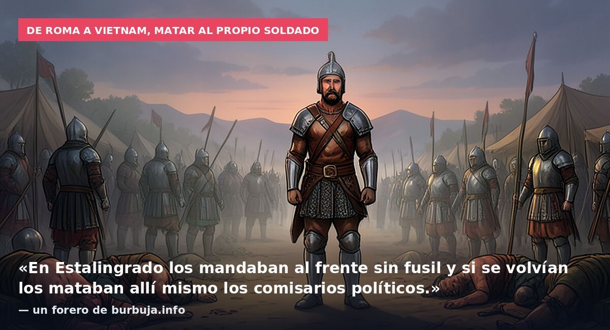 De Roma a Vietnam, matar al propio soldado: «En Estalingrado los mandaban al frente sin fusil y si se volvían los mataban allí mismo los comisarios políticos.» — un forero de burbuja.info