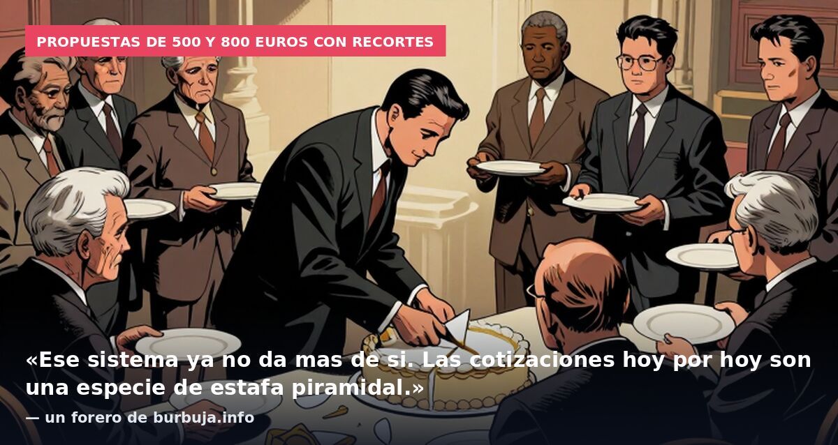 Propuestas de 500 y 800 euros con recortes: «Ese sistema ya no da mas de si. Las cotizaciones hoy por hoy son una especie de estafa piramidal.» — un forero de burbuja.info
