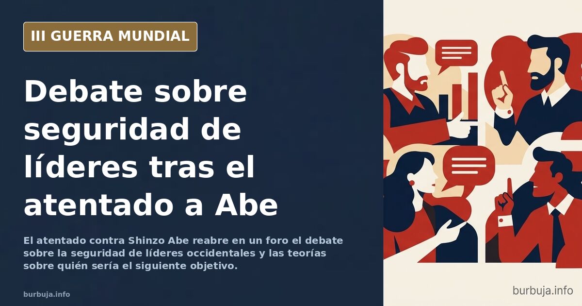 Silueta de un líder político en un atril con escolta discreta y mapa de fondo
