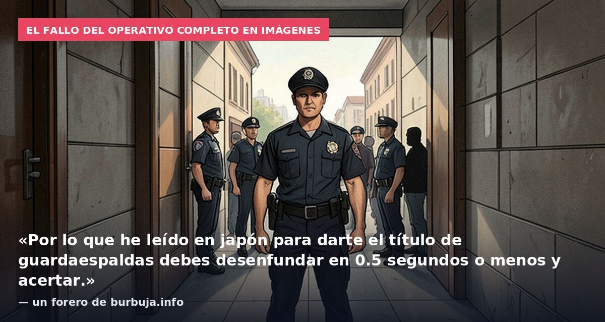 El fallo del operativo completo en imágenes: «Por lo que he leído en japón para darte el título de guardaespaldas debes desenfundar en 0.5 segundos o menos y acertar.» — un forero de burbuja.info