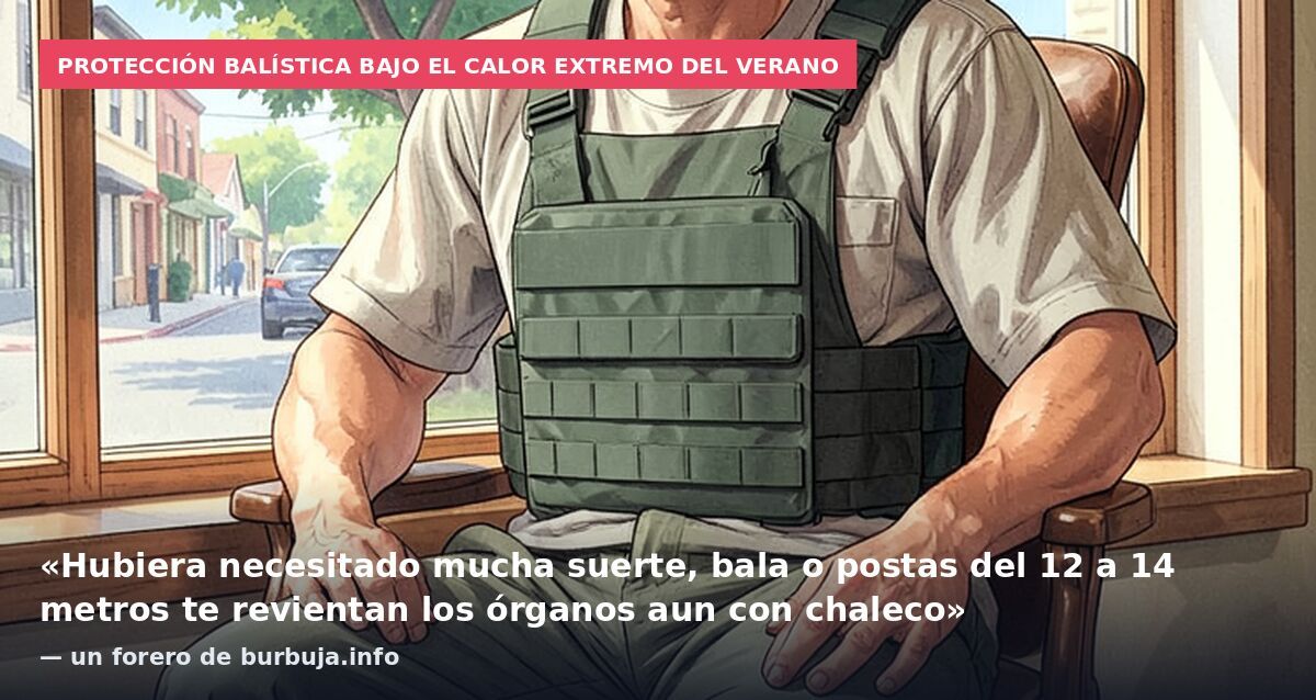Protección balística bajo el calor extremo del verano: «Hubiera necesitado mucha suerte, bala o postas del 12 a 14 metros te revientan los órganos aun con chaleco» — un forero de burbuja.info