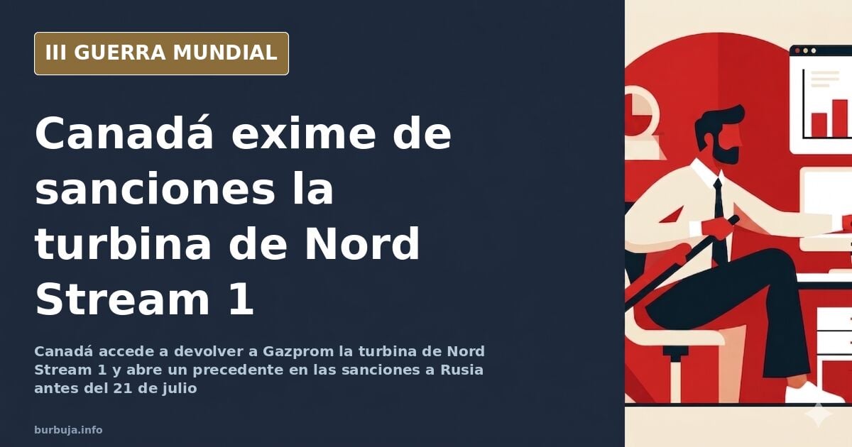 Turbina industrial Siemens junto a un gasoducto y un mapa de Europa con el trazado de Nord Stream 1