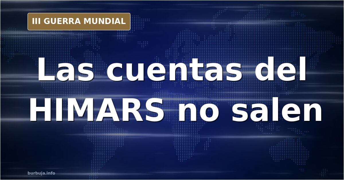 Lanzacohetes HIMARS en posición de tiro sobre un mapa de Ucrania con depósitos de munición marcados y humo lejano en el horiz