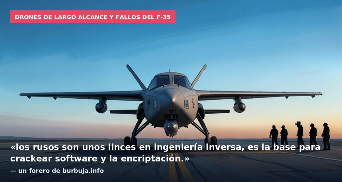 Drones de largo alcance y fallos del F-35: «los rusos son unos linces en ingeniería inversa, es la base para crackear software y la encriptación.» — un forero de burbuja.info
