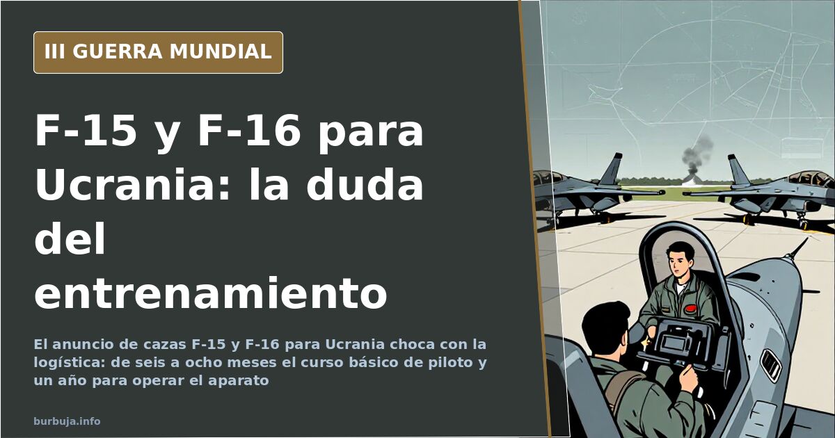 Cazas de combate aparcados en una base militar junto a un mapa desplegado y una columna de humo lejana en el horizonte