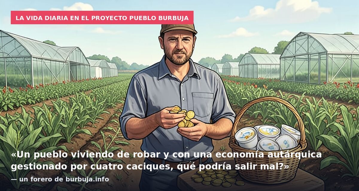 La vida diaria en el proyecto Pueblo Burbuja: «Un pueblo viviendo de robar y con una economía autárquica gestionado por cuatro caciques, qué podría salir mal?» — un forero de burbuja.info