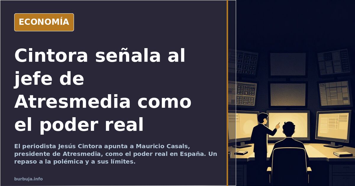 Ilustración editorial de una silueta con control remoto frente a una pared de pantallas de televisión bajo un foco dorado