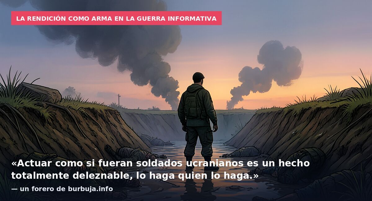 La rendición como arma en la guerra informativa: «Actuar como si fueran soldados ucranianos es un hecho totalmente deleznable, lo haga quien lo haga.» — un forero de burbuja.info