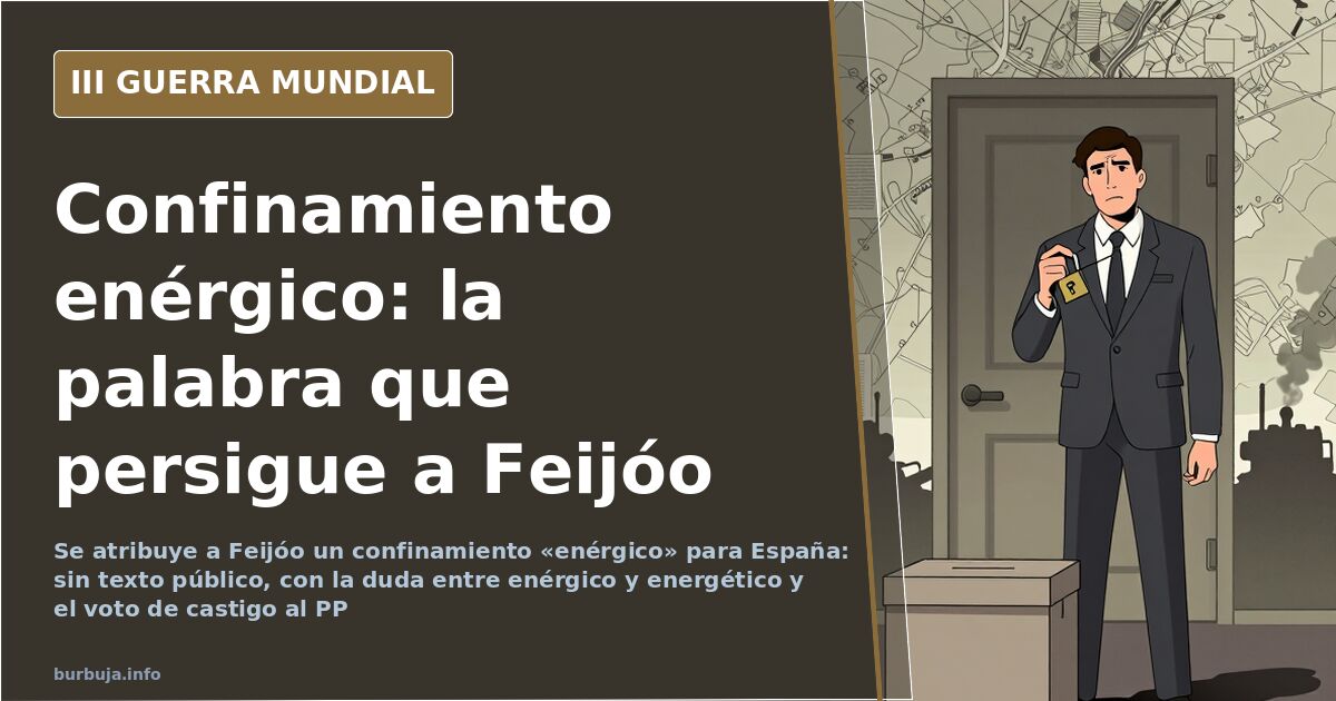 Atril vacío en una sala de prensa con mascarillas y una bandera de España desenfocada al fondo en tonos apagados