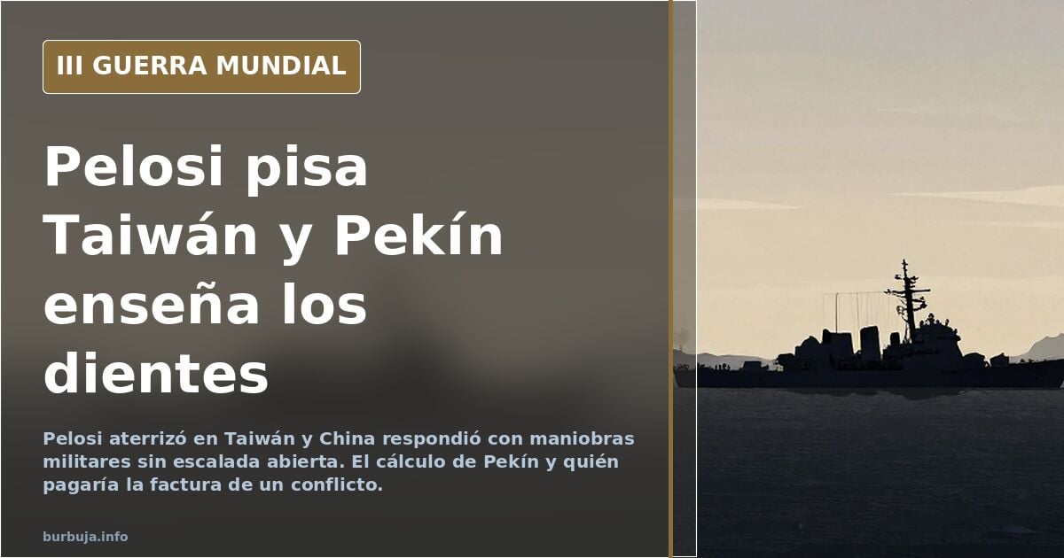 Silueta de avión oficial sobre mapa del estrecho de Taiwán con maniobras navales chinas al fondo