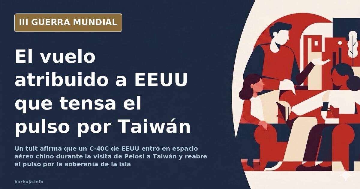 Imagen del mensaje sobre el vuelo militar de EEUU y Taiwán
