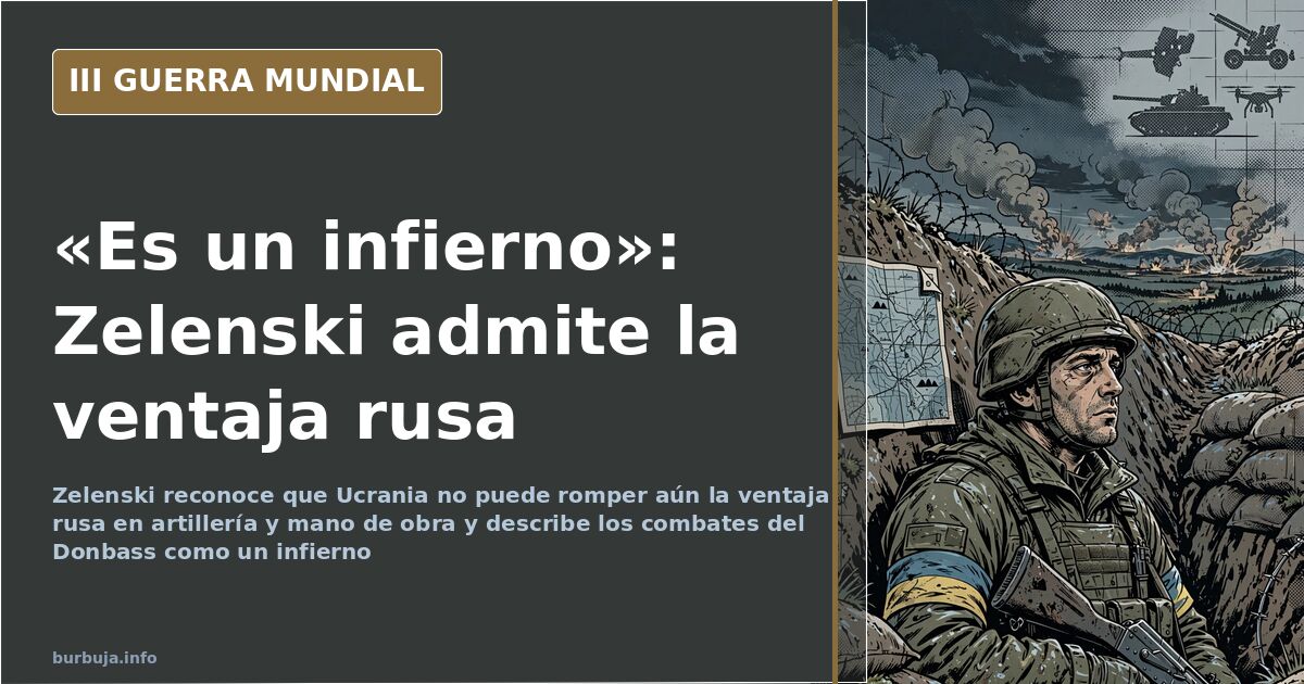 Ilustración sobre la artillería y el frente del Donbass en tonos apagados
