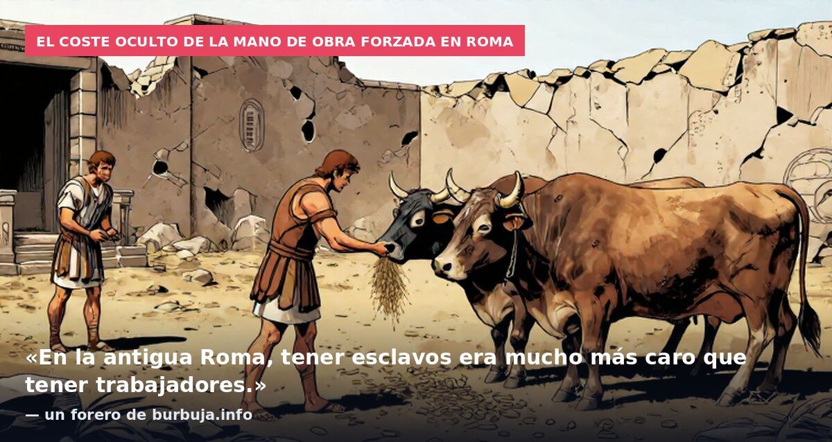 El coste oculto de la mano de obra forzada en Roma: «En la antigua Roma, tener esclavos era mucho más caro que tener trabajadores.» — un forero de burbuja.info