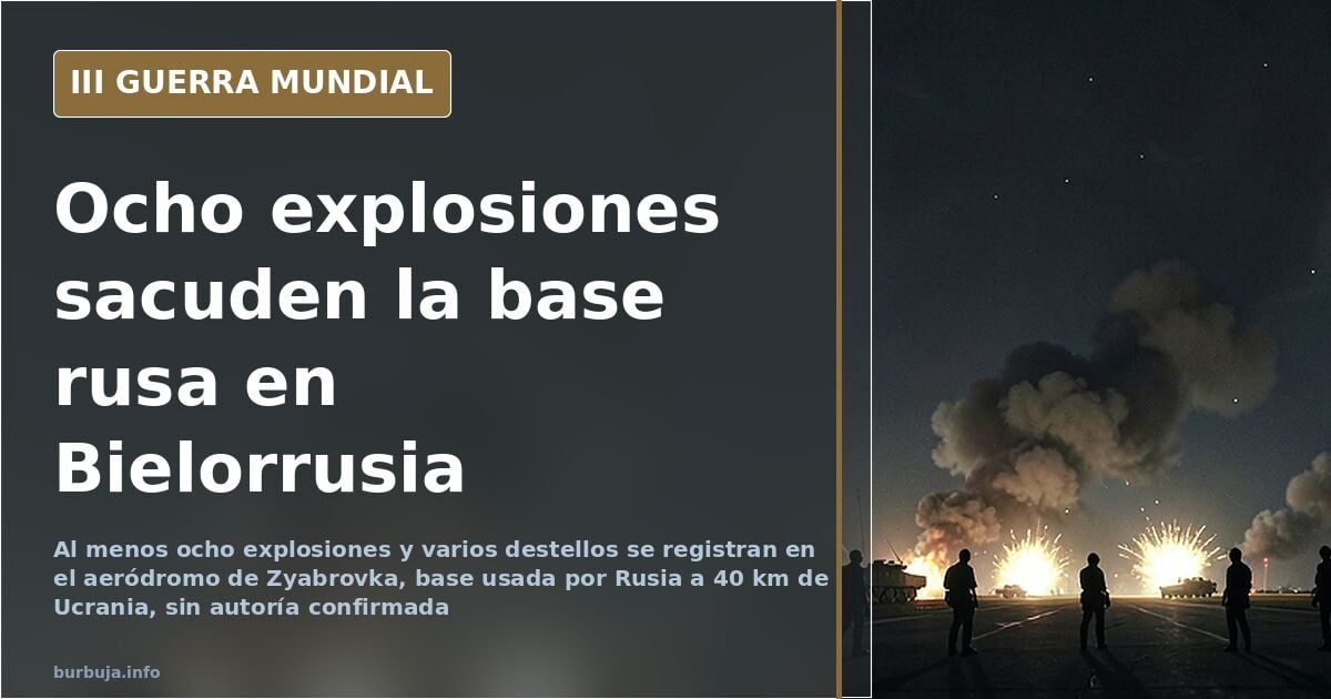Eight explosions rock Zyabrovka air base used by Russia in Belarus
