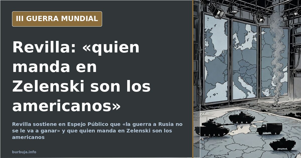 Miguel Ángel Revilla durante una entrevista televisiva sobre la guerra de Ucrania y el papel de Estados Unidos y la OTAN