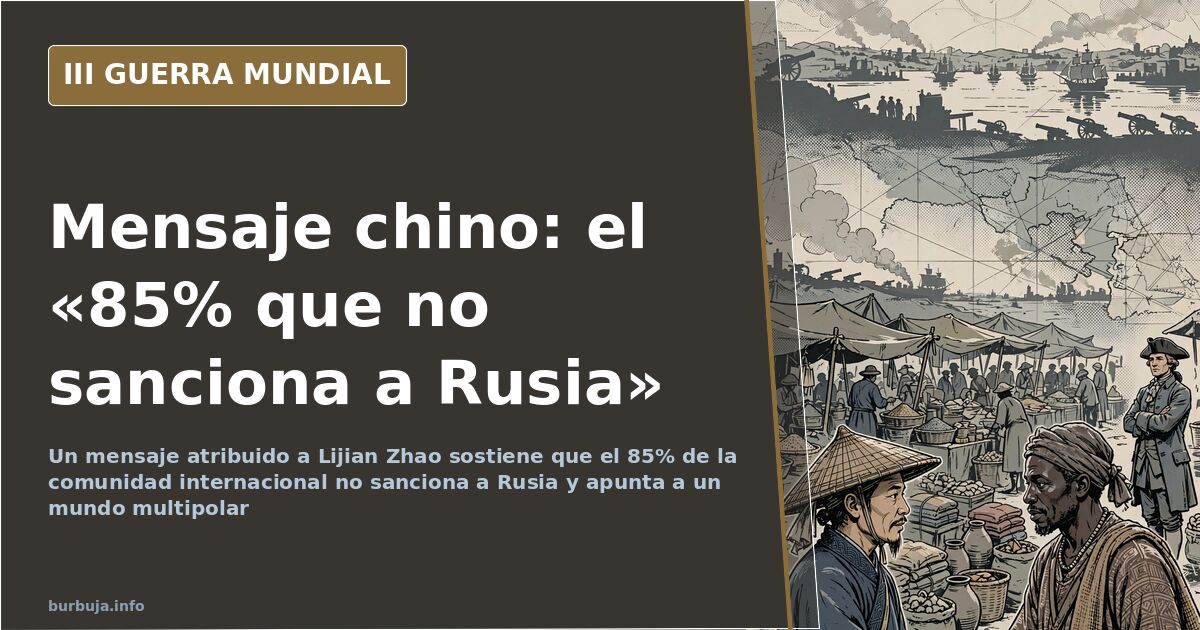 Ilustración del reparto entre el 85% que no sanciona a Rusia y el 15% occidental