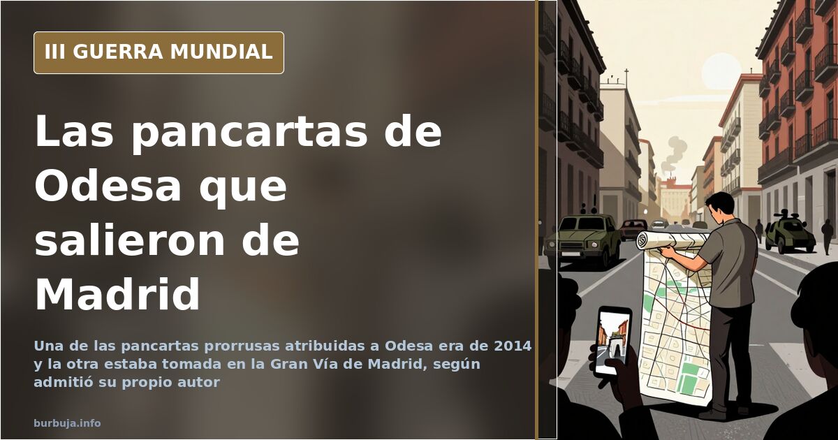 Las pancartas prorrusas de Odesa que se hicieron en Madrid