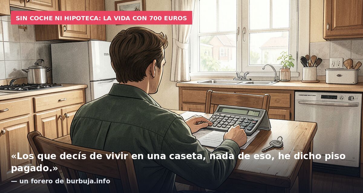 Sin coche ni hipoteca: la vida con 700 euros: «Los que decís de vivir en una caseta, nada de eso, he dicho piso pagado.» — un forero de burbuja.info