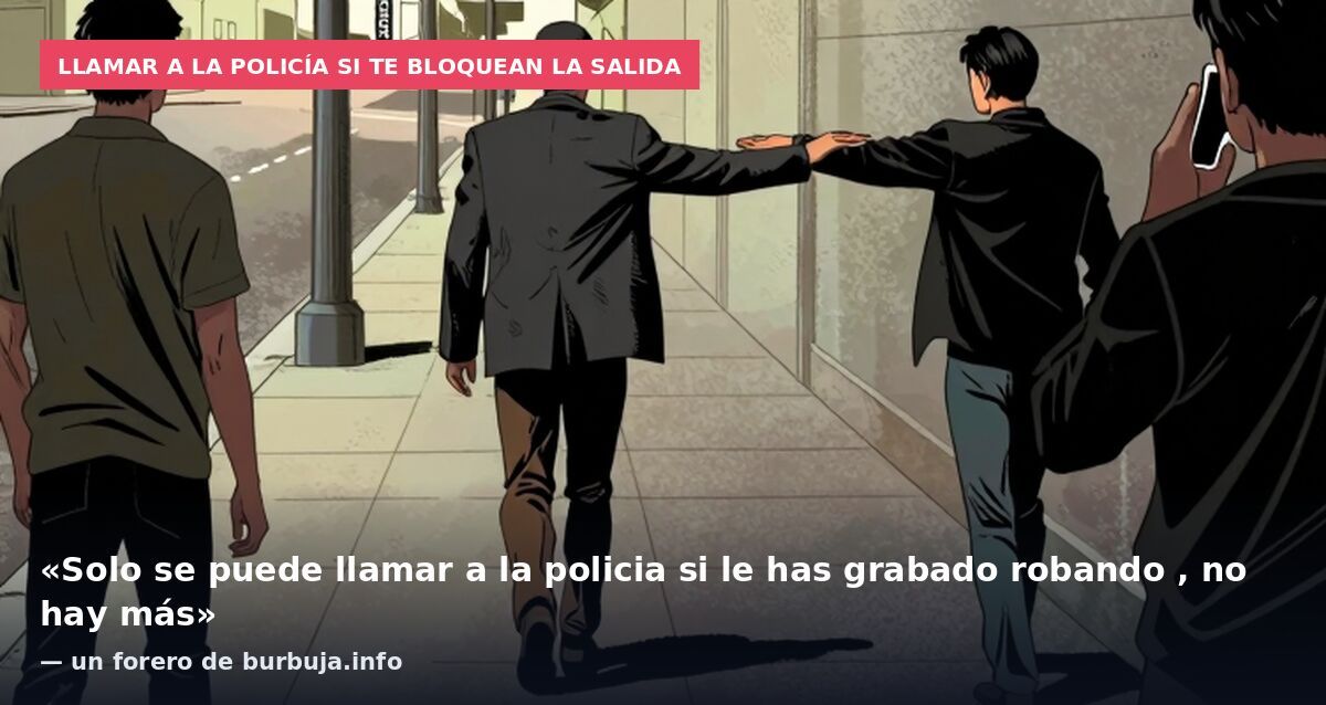 Llamar a la policía si te bloquean la salida: «Solo se puede llamar a la policia si le has grabado robando , no hay más» — un forero de burbuja.info