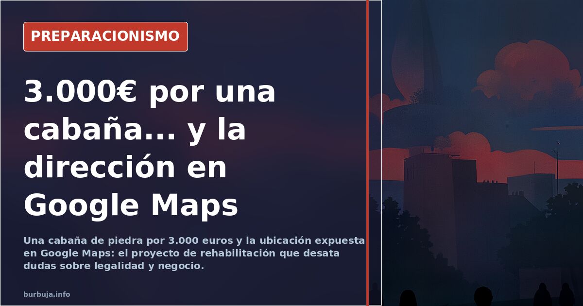 Cabaña de piedra en un paraje rural aislado, con acceso por camino de montaña