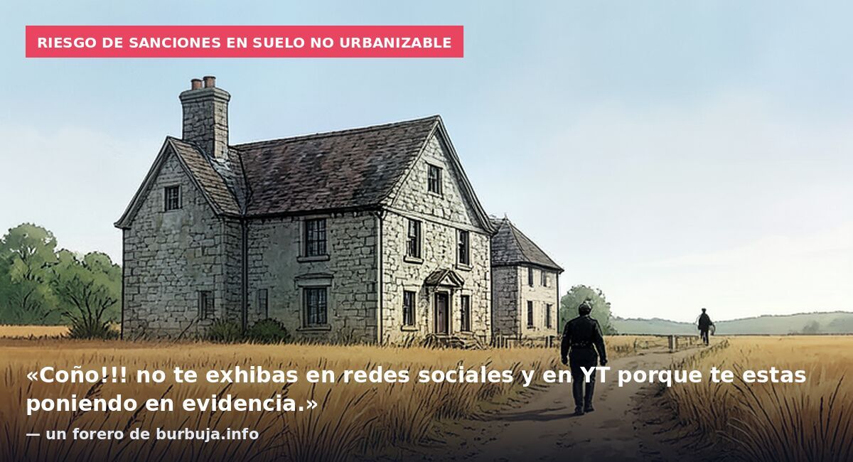 Riesgo de sanciones en suelo no urbanizable: «Coño!!! no te exhibas en redes sociales y en YT porque te estas poniendo en evidencia.» — un forero de burbuja.info