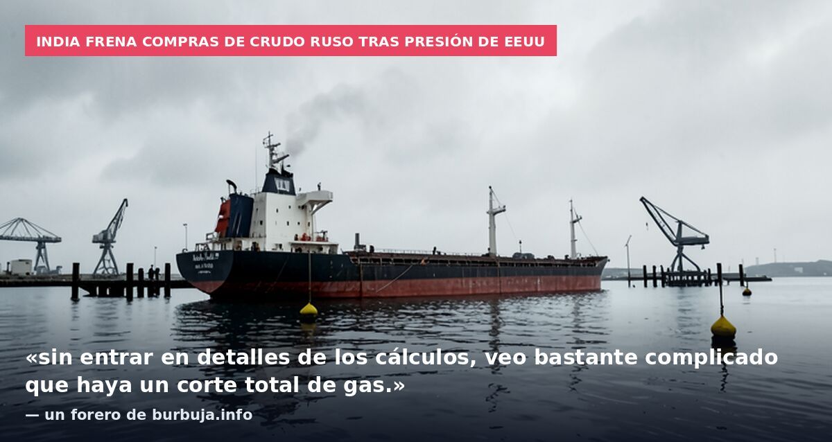 India frena compras de crudo ruso tras presión de EEUU: «sin entrar en detalles de los cálculos, veo bastante complicado que haya un corte total de gas.» — un forero de burbuja.info