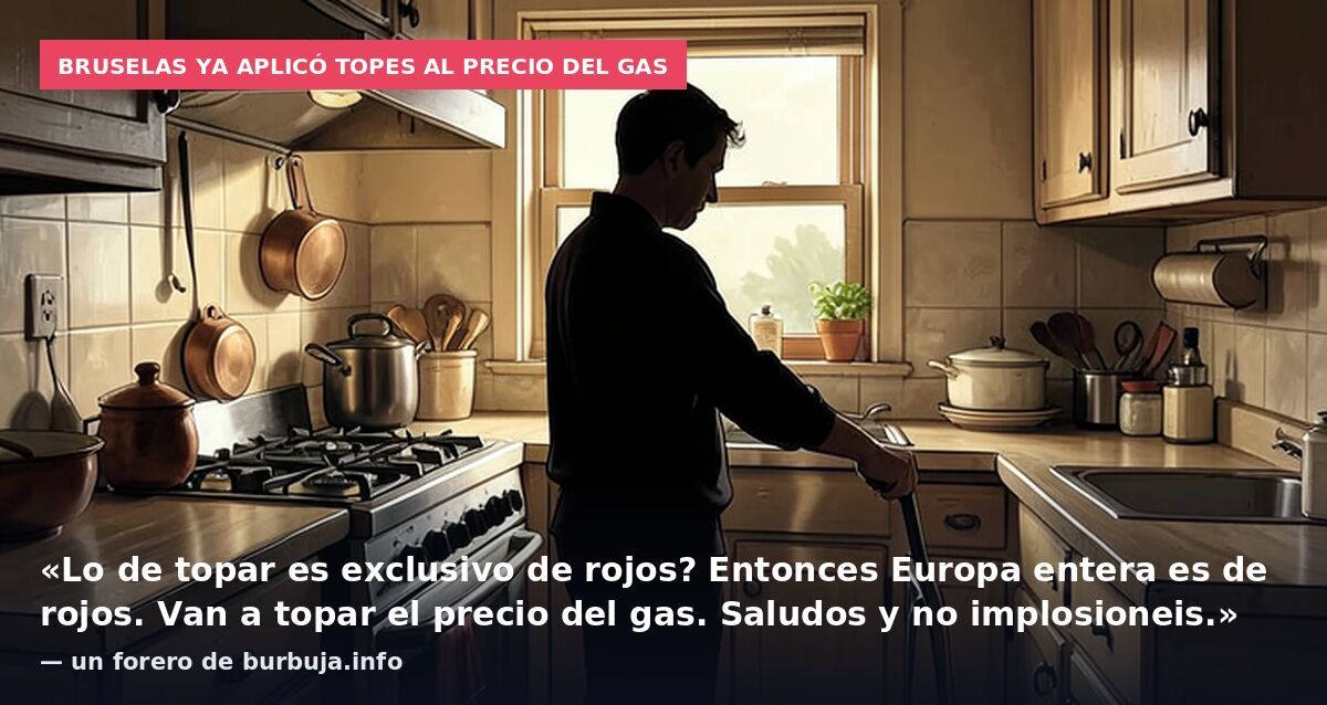 Bruselas ya aplicó topes al precio del gas: «Lo de topar es exclusivo de rojos? Entonces Europa entera es de rojos. Van a topar el precio del gas. Saludos y no implosioneis.» — un forero de burbuja.info
